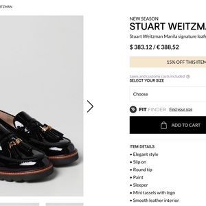 Stuart Weitzman signature loafers patent leather with tassels